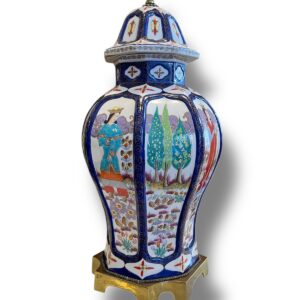 Jarrón con tapa estilo Chinoiserie