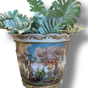 Porta macetas en porcelana Capo di Monte, ca. 1890